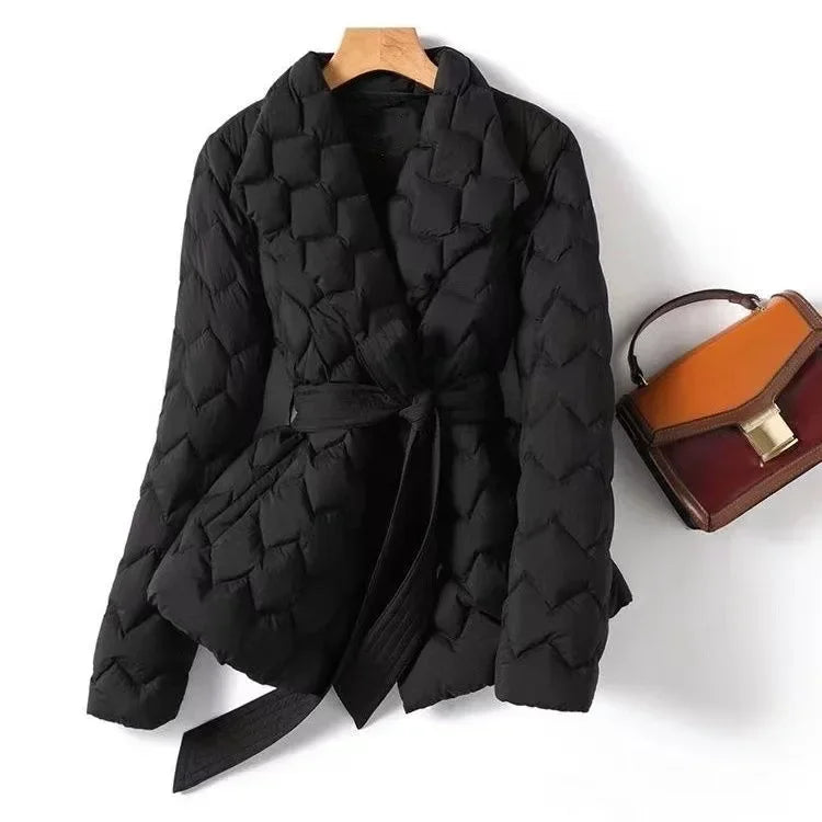 Noelle™ | Diamond Quilted Belted Coa