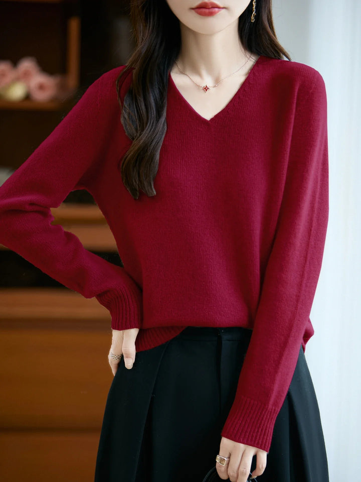 Lucie | Fine V-Neck Sweater Made of Cashmere Blend