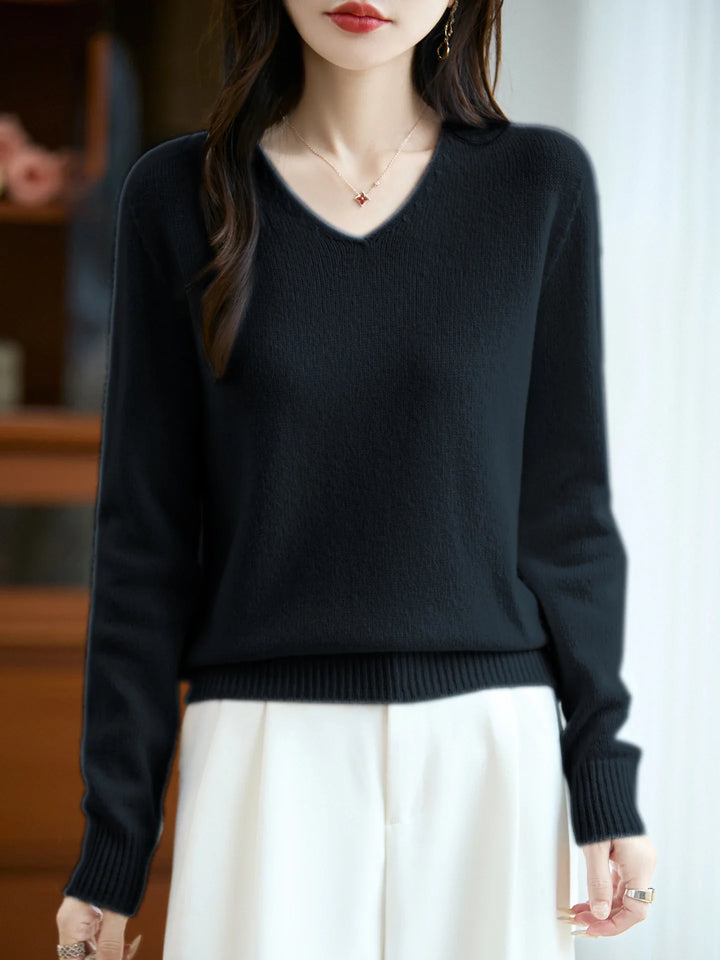 Lucie | Fine V-Neck Sweater Made of Cashmere Blend