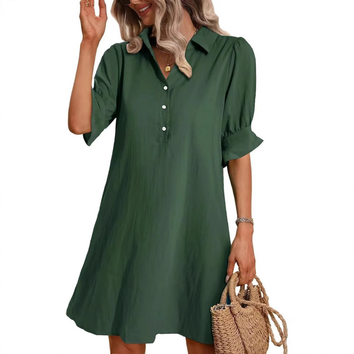 MARIE™ - Casual Button Down Shirt Dress