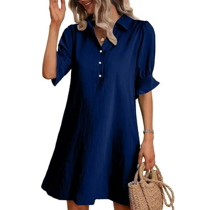 MARIE™ - Casual Button Down Shirt Dress
