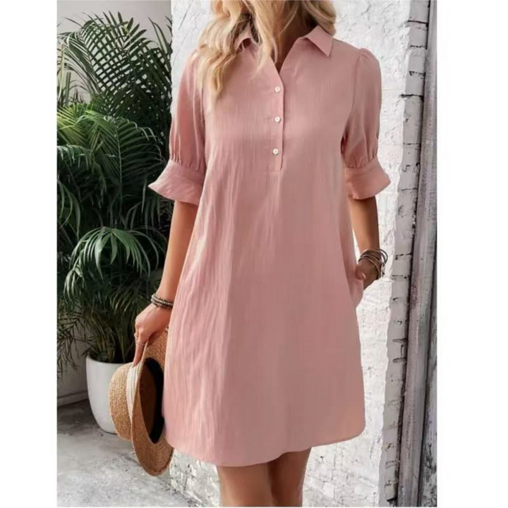 MARIE™ - Casual Button Down Shirt Dress