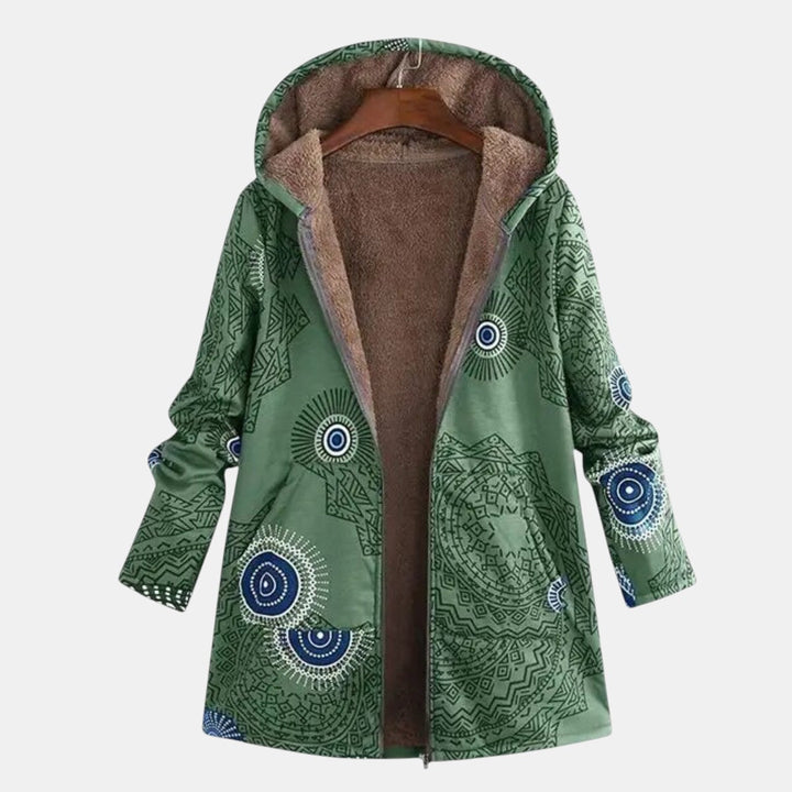 Sage | Luxe Tribal Pattern Sherpa Jacket
