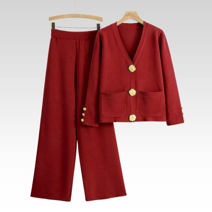 Kathleen | Luxe Knit Set with Gold Accents