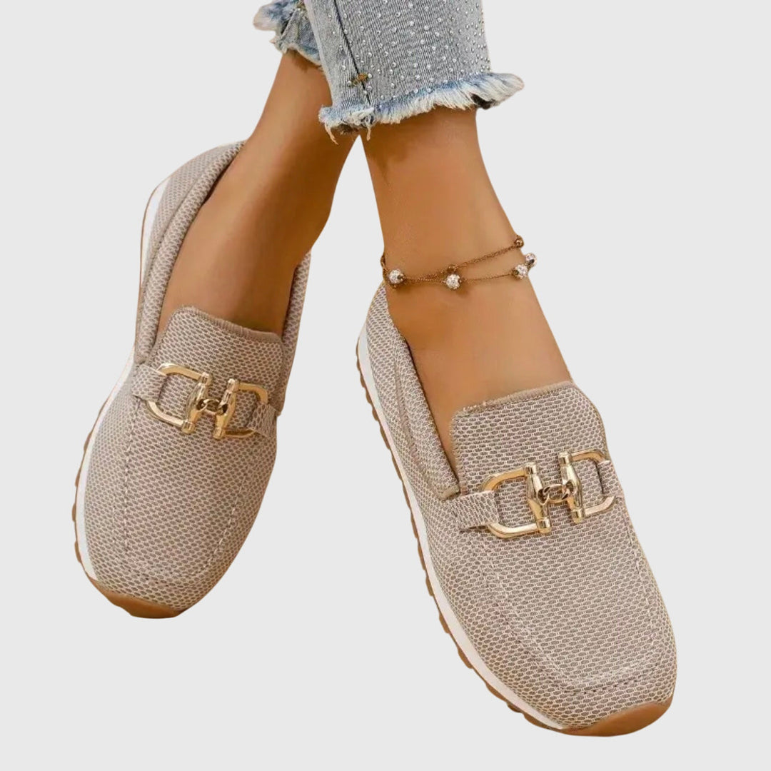 Veronica | Mesh Loafers with Gold Detail