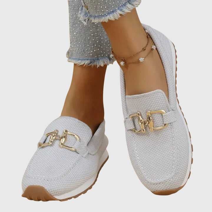Veronica | Mesh Loafers with Gold Detail
