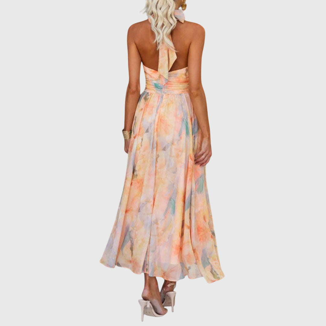 Silk Halter Maxi Dress