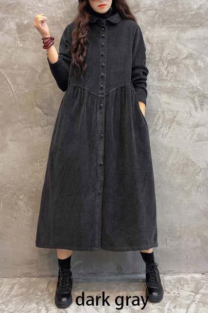 Limited Edition Cinched Corduroy Coat in Elegant Blackish Green