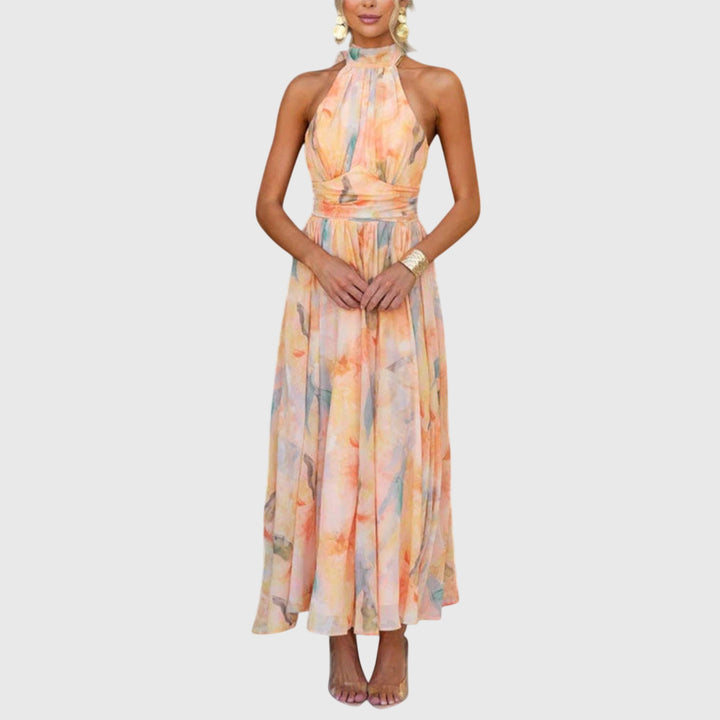 Silk Halter Maxi Dress