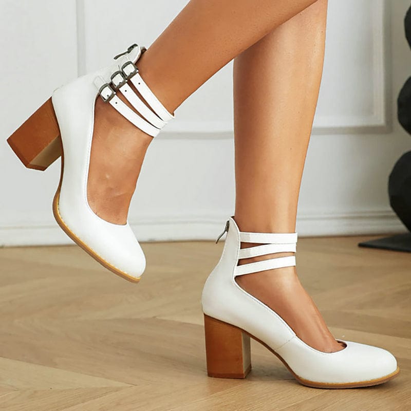 Ariana | Triple Buckle Heels