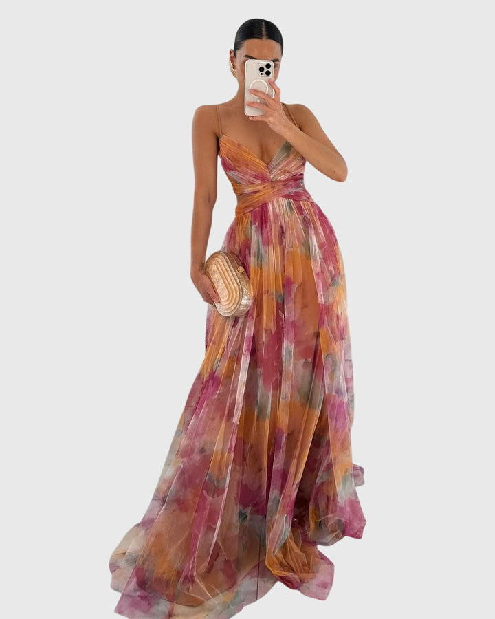 Giselle™ | Silk Floral Maxi Dress