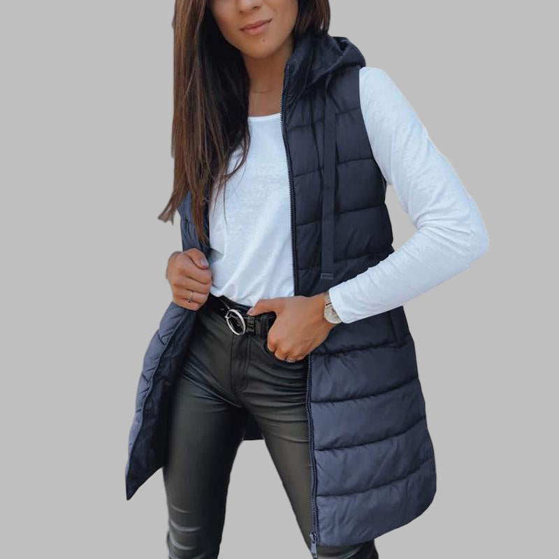 Adelaide™ – Sleeveless Hooded Vest for Effortless Style and Modern Comfort