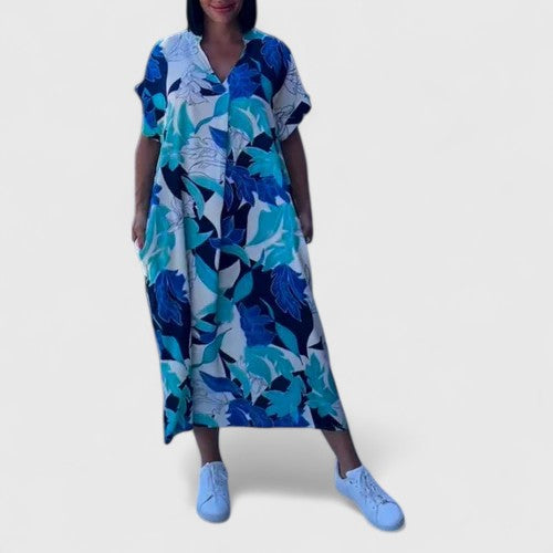 Shamcey™ - Elegant Floral Silk Dress