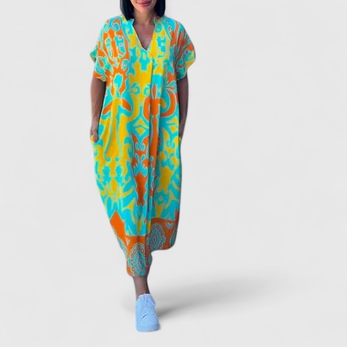 Shamcey™ - Elegant Floral Silk Dress