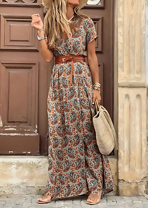 Dora – Boho Breeze Midi Dress