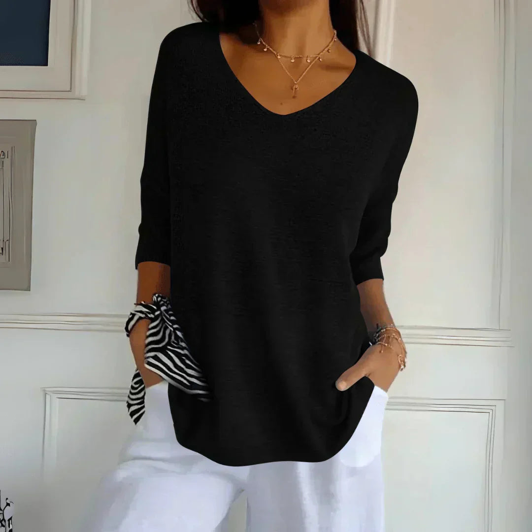 Maddie | Relaxed V-Neck Sweater
