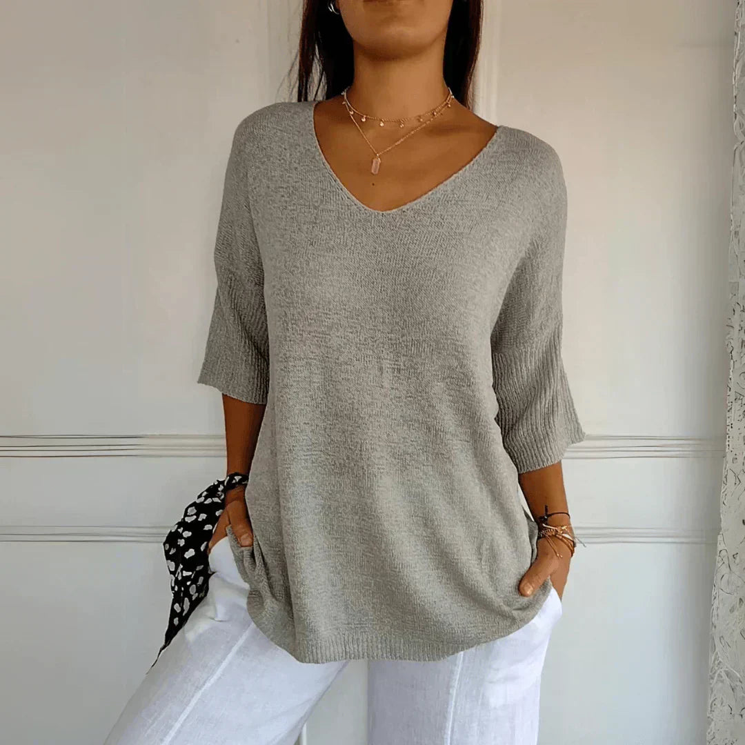 Maddie | Relaxed V-Neck Sweater