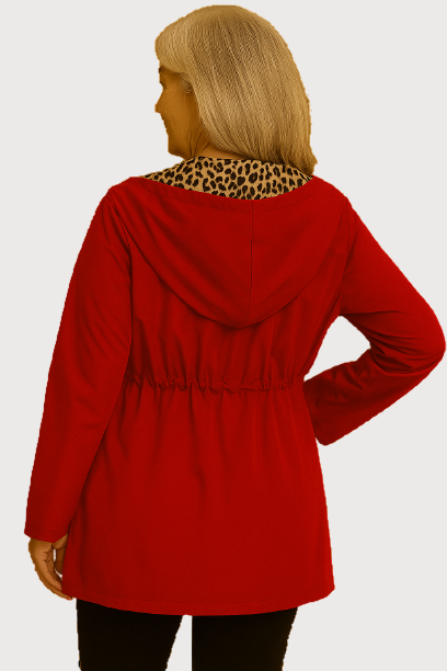 Reversible Leopard Print Hooded Coat in Luxe Fabric