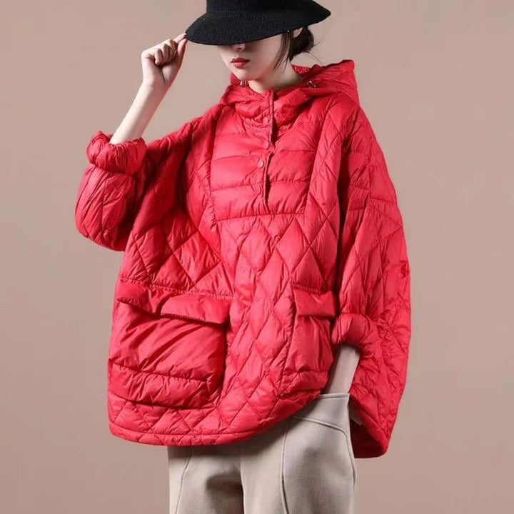Chic Orange Plus Size Hooded Puffer Jacket - Luxurious Comfort