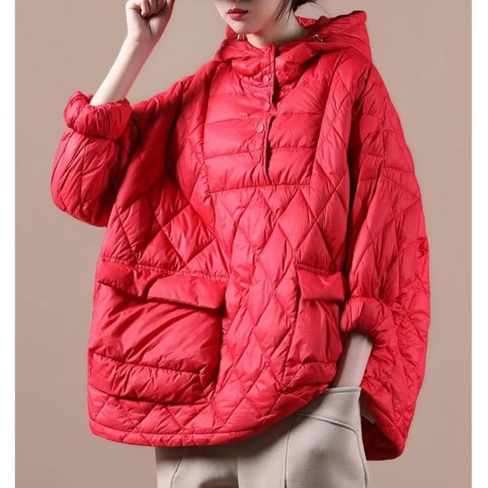 Chic Orange Plus Size Hooded Puffer Jacket - Luxurious Comfort