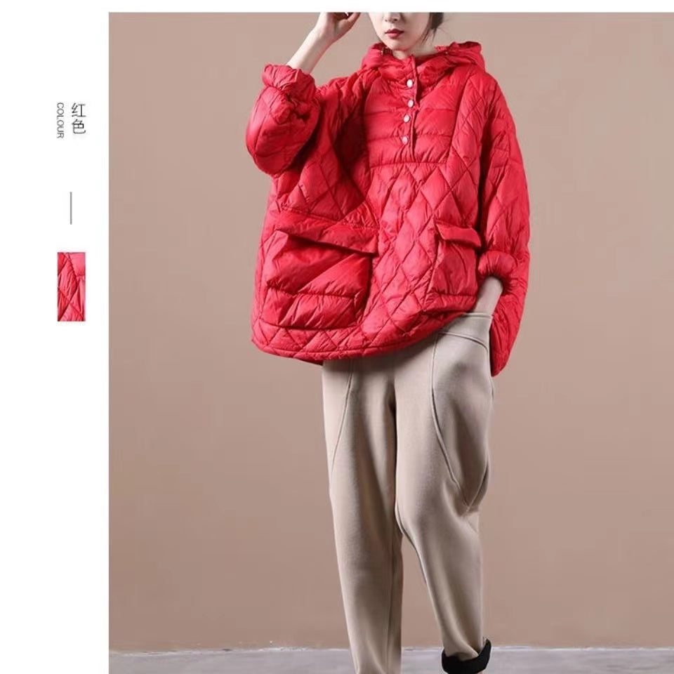 Chic Orange Plus Size Hooded Puffer Jacket - Luxurious Comfort